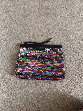 Victoria's Secret Multicolor Sequin Wristlet Pouch